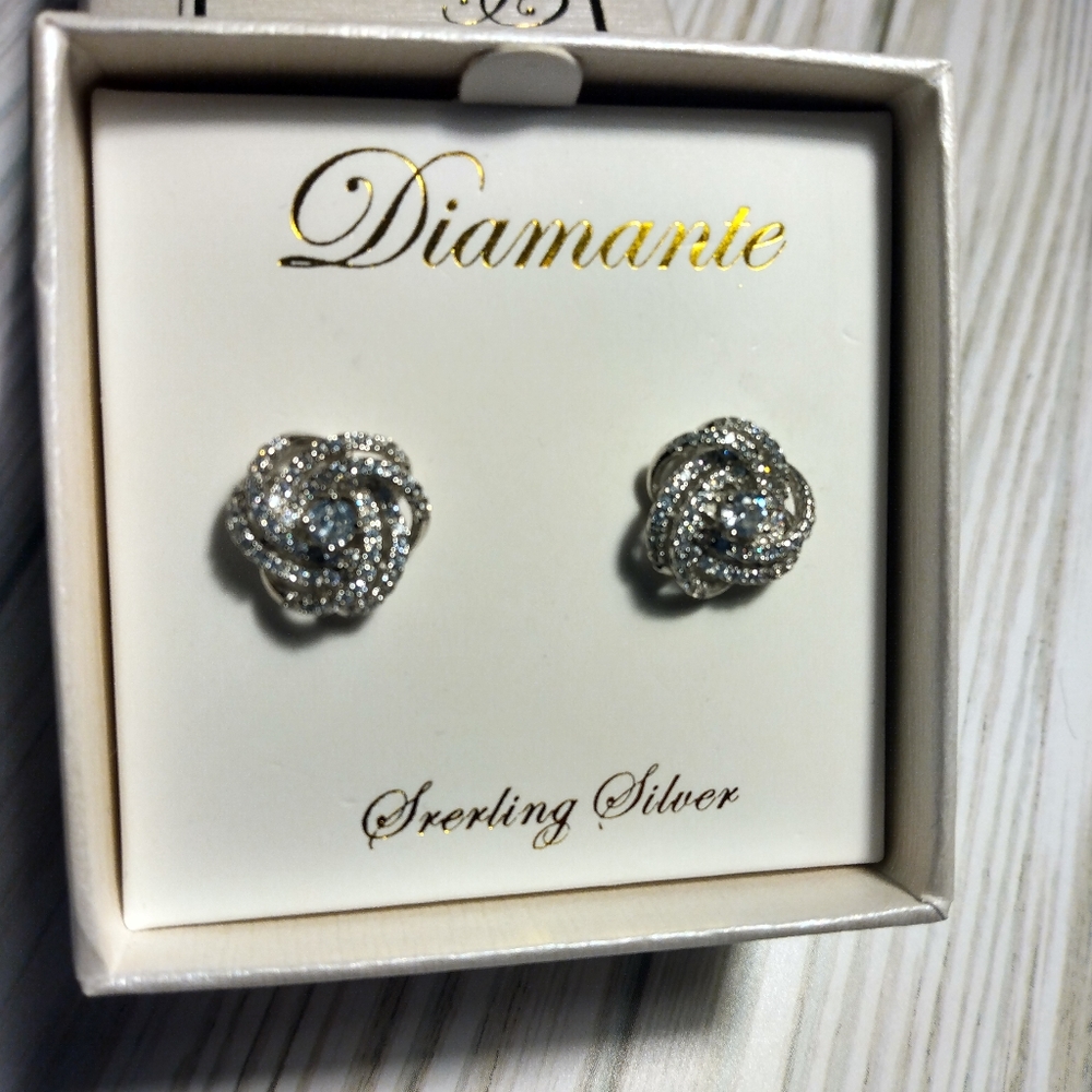 Sterling Silver Love Knot Earrings